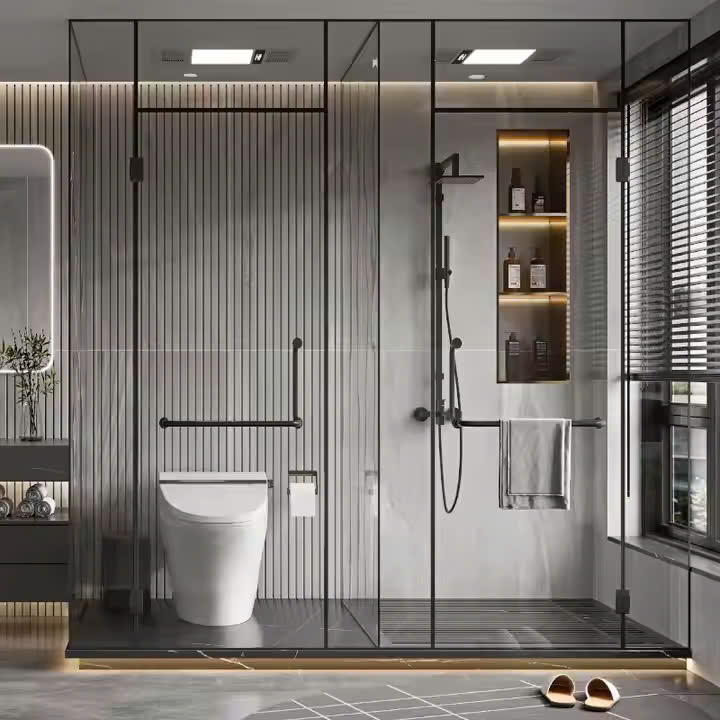 Cabin kẹp chữ T phòng tắm kính