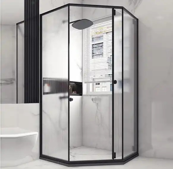 Cabin tắm kính cửa lùa 135 độ màu đen